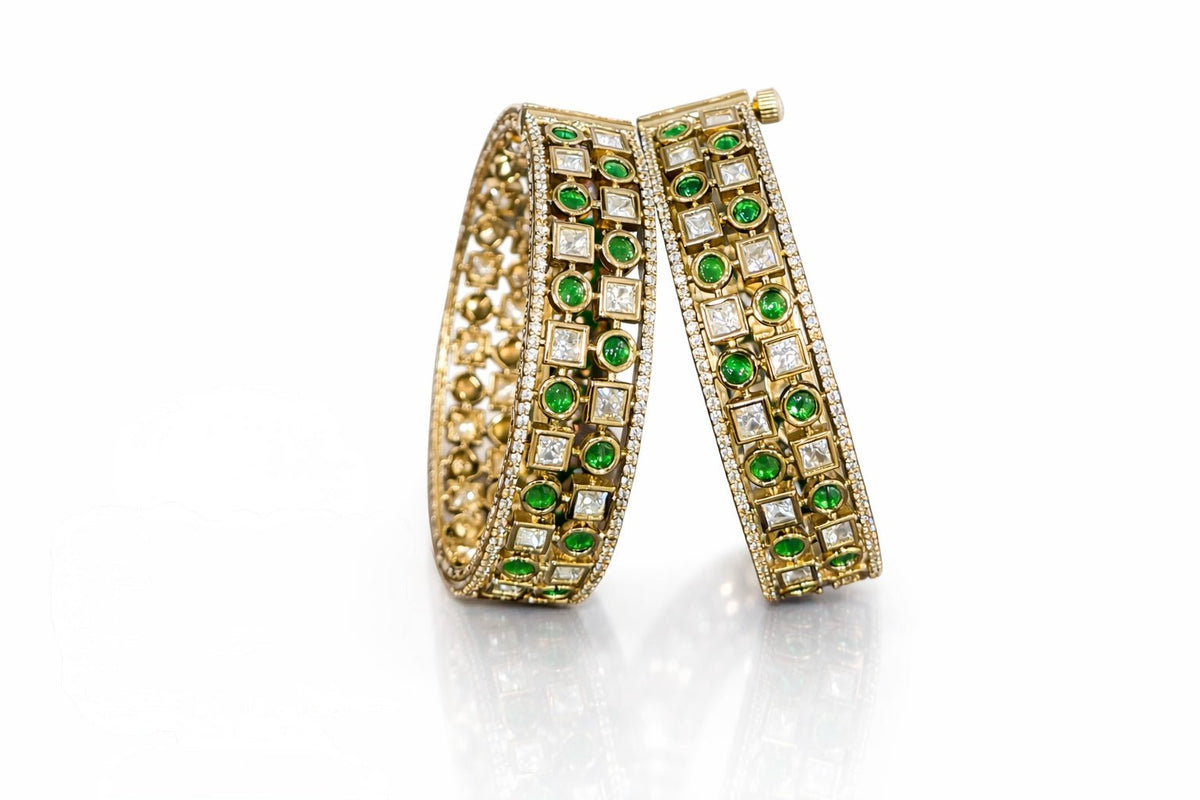 Kundan Bangles 08419 - KRISHNA'S SWETA JEWELLERY
