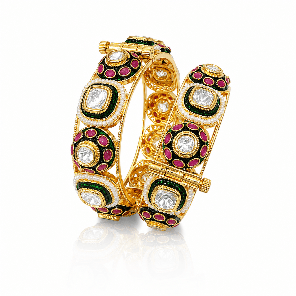 Kundan Bangles 09491 - KRISHNA'S SWETA JEWELLERY