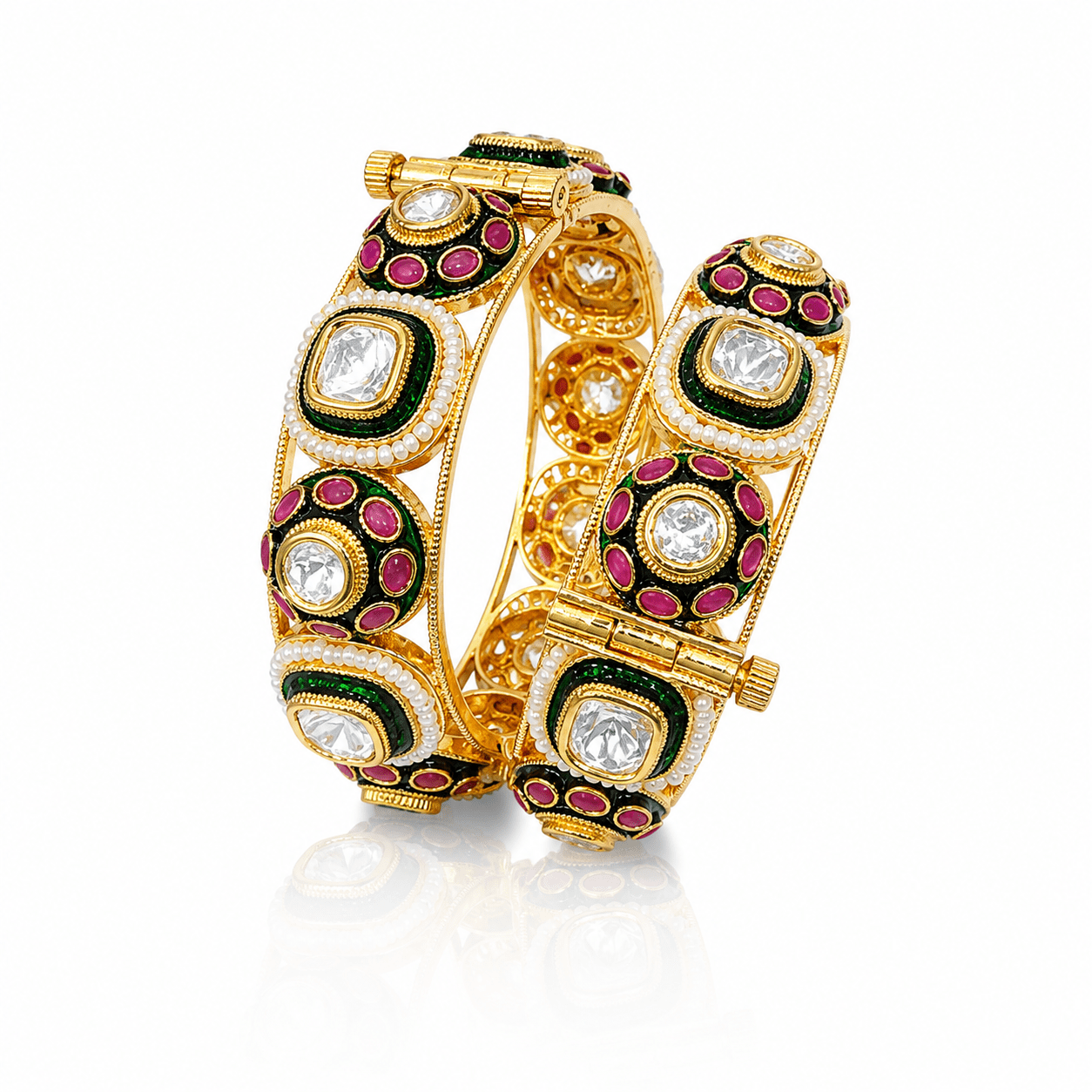Kundan Bangles 09491 - KRISHNA'S SWETA JEWELLERY