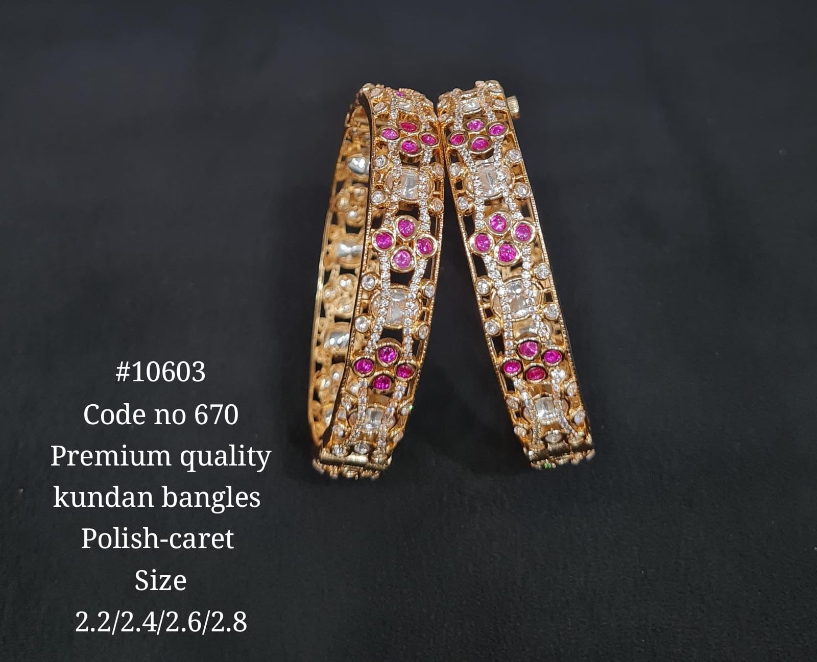 Kundan Bangles 10603 - KRISHNA'S SWETA JEWELLERY