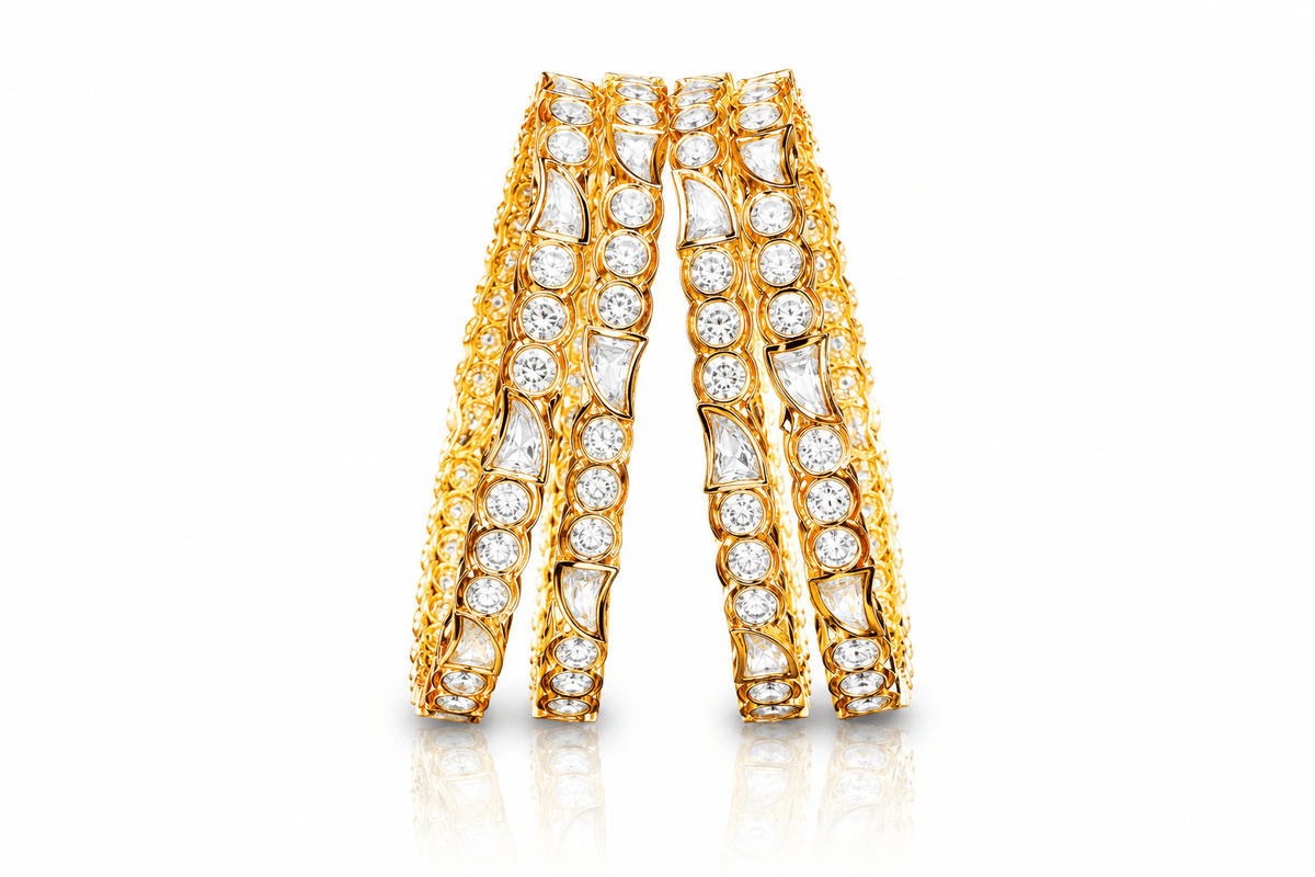 Kundan Bangles 10615 - KRISHNA'S SWETA JEWELLERY