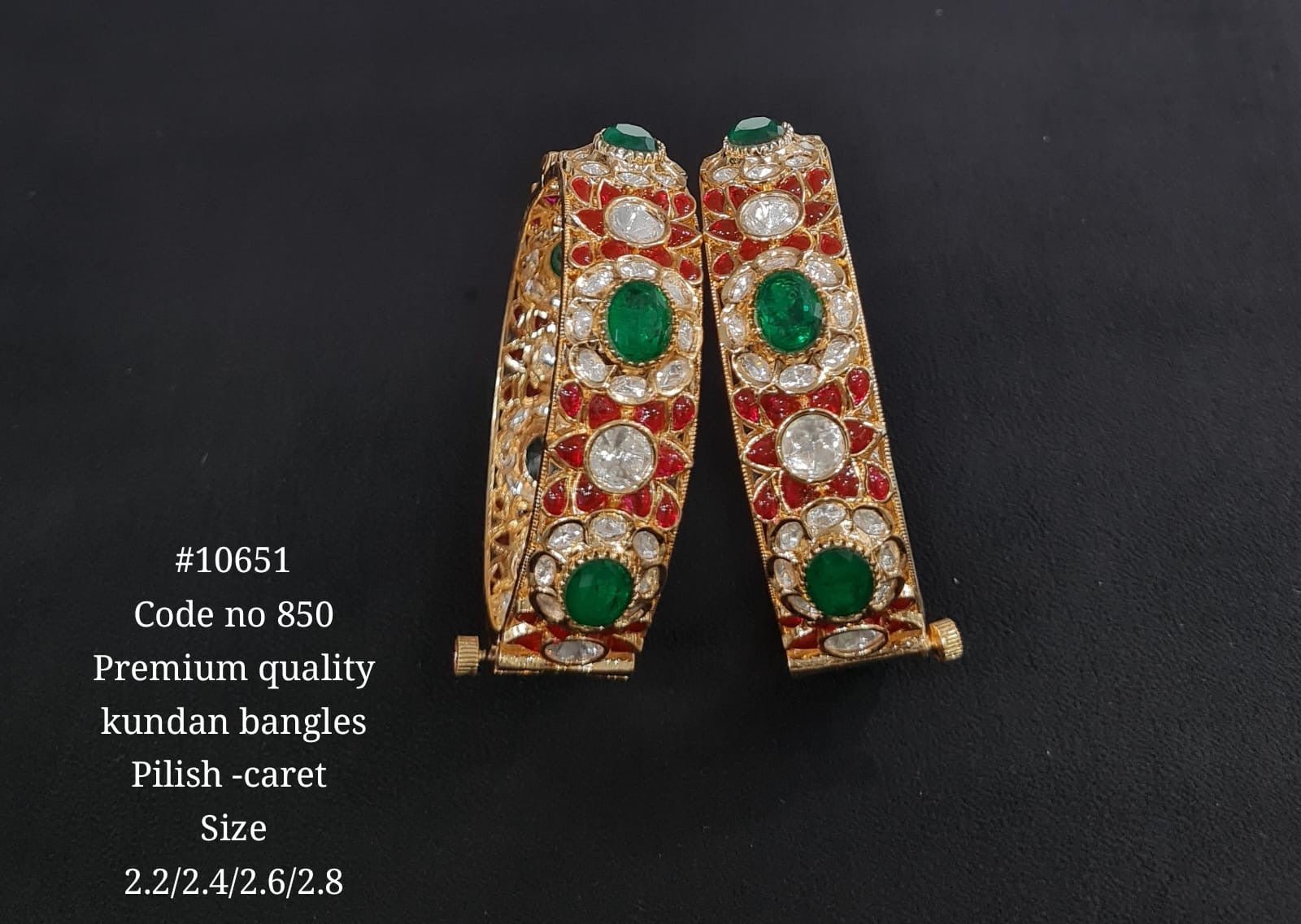 Kundan Bangles 10651 - KRISHNA'S SWETA JEWELLERY