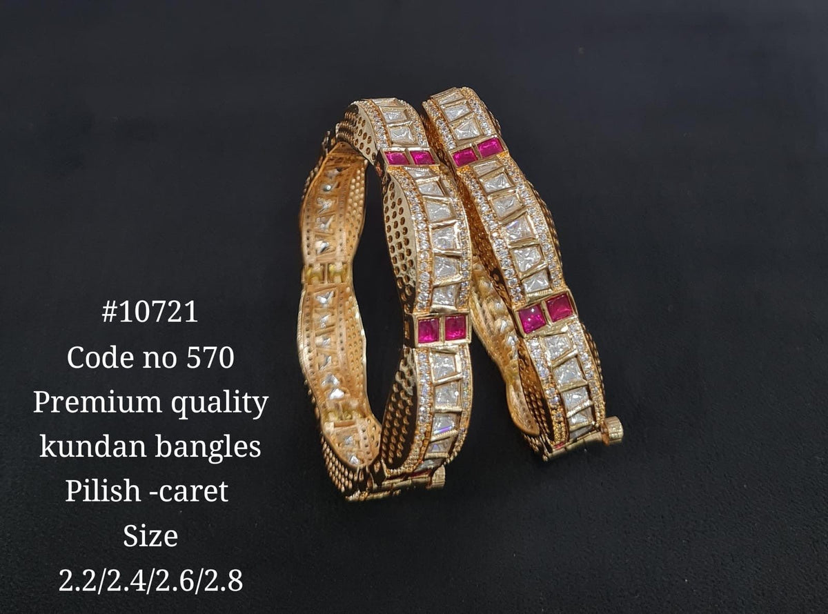 Kundan Bangles 10721 - KRISHNA'S SWETA JEWELLERY