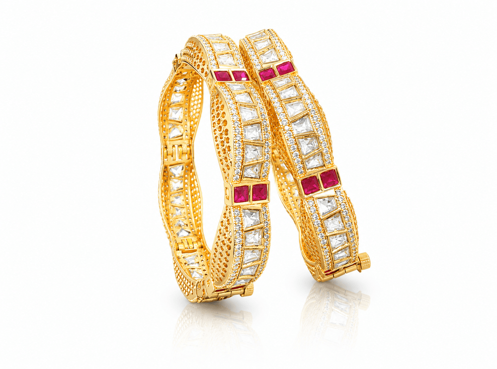 Kundan Bangles 10721 - KRISHNA'S SWETA JEWELLERY