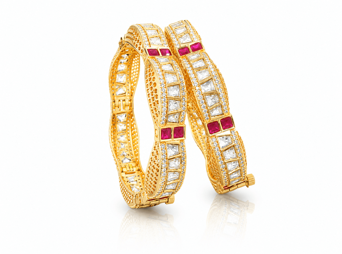Kundan Bangles 10721 - KRISHNA'S SWETA JEWELLERY