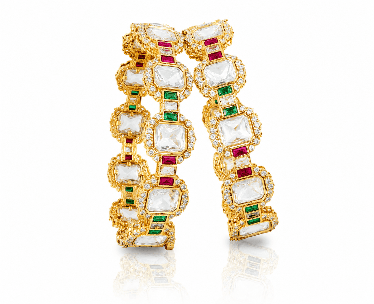 Kundan Bangles 10732 - KRISHNA'S SWETA JEWELLERY