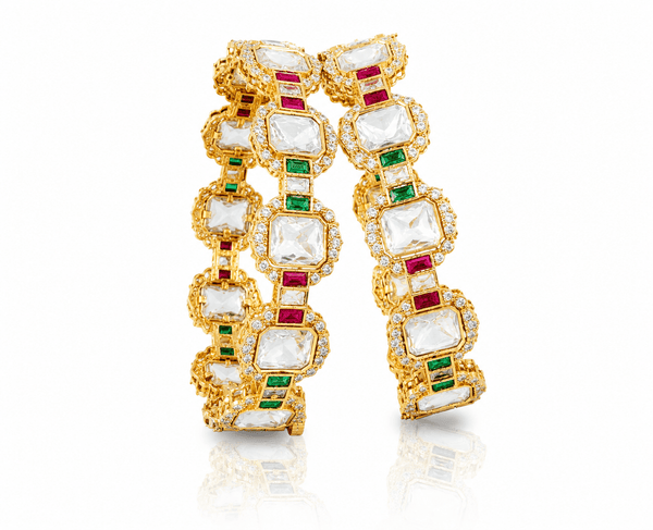 Kundan Bangles 10732 - KRISHNA'S SWETA JEWELLERY