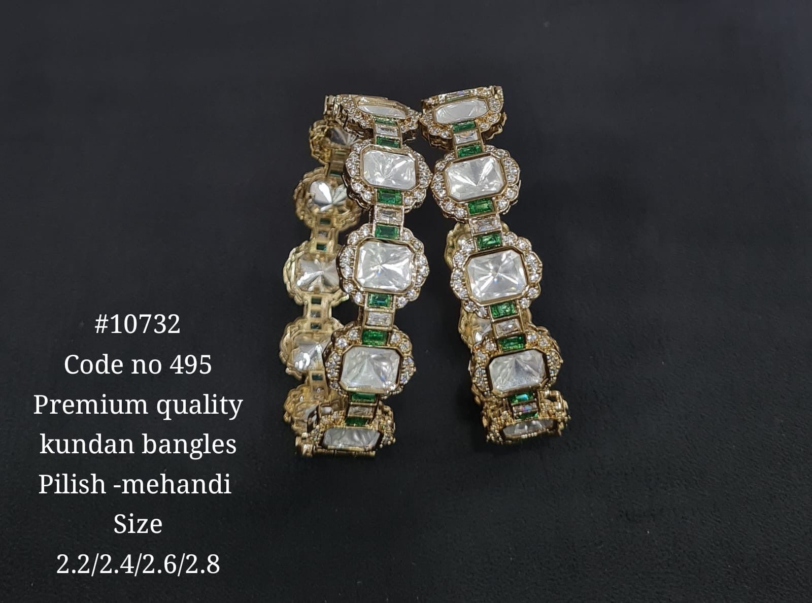 Kundan Bangles 10732 - KRISHNA'S SWETA JEWELLERY