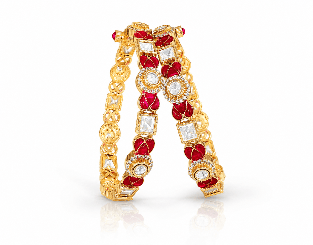 Kundan Bangles 11009 - KRISHNA'S SWETA JEWELLERY