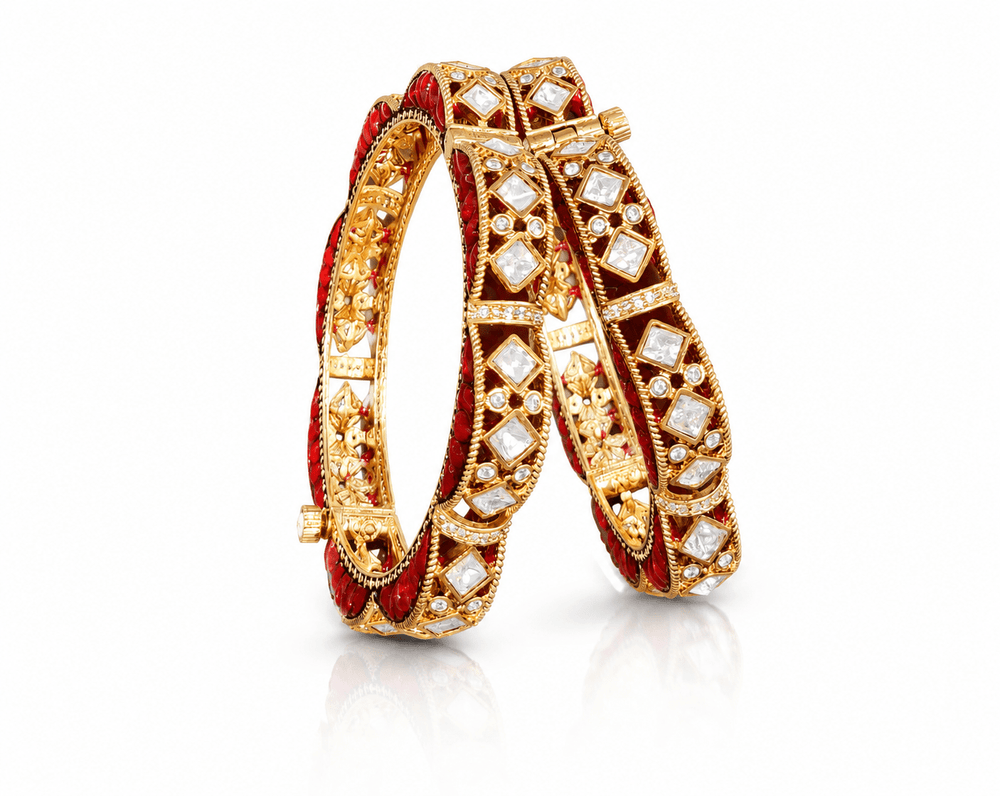 Kundan Bangles 11476 - KRISHNA'S SWETA JEWELLERY