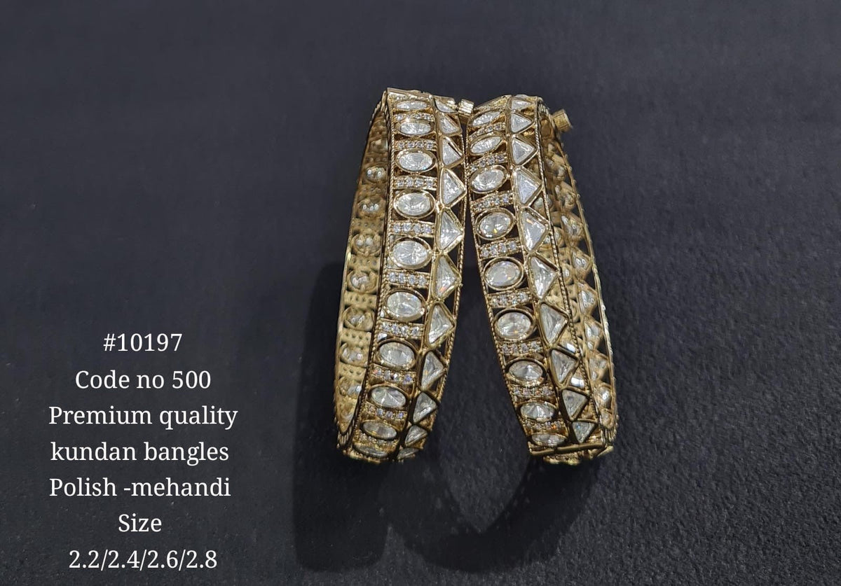 Kundan Bangles Mehendi 10197 - KRISHNA'S SWETA JEWELLERY