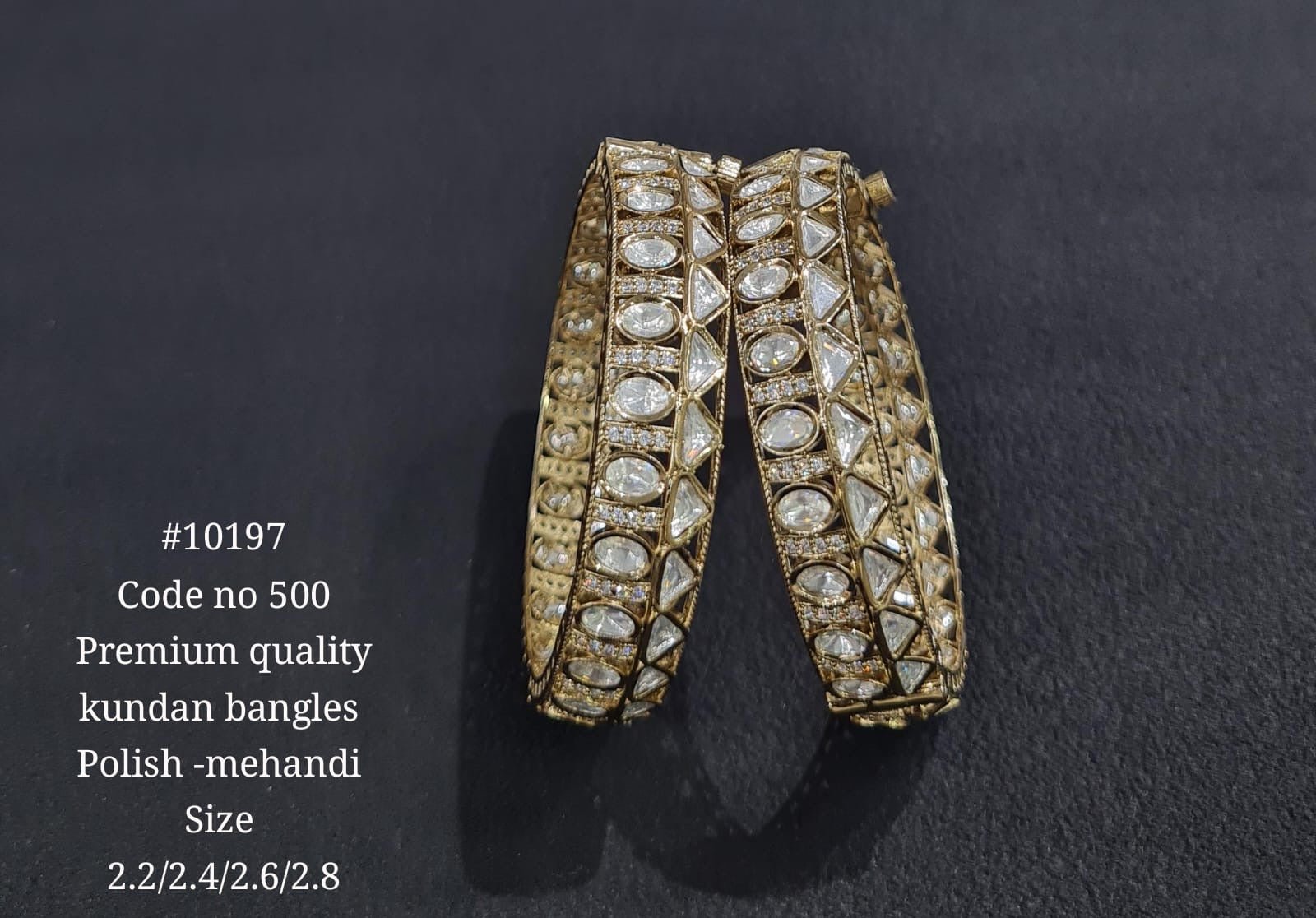 Kundan Bangles Mehendi 10197 - KRISHNA'S SWETA JEWELLERY