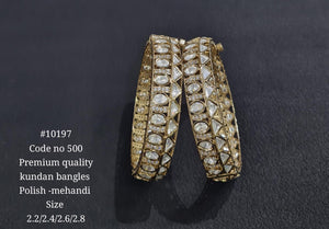 Kundan Bangles Mehendi 10197 - KRISHNA'S SWETA JEWELLERY