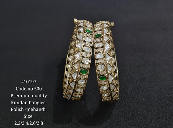 Kundan Bangles Mehendi 10197 - KRISHNA'S SWETA JEWELLERY