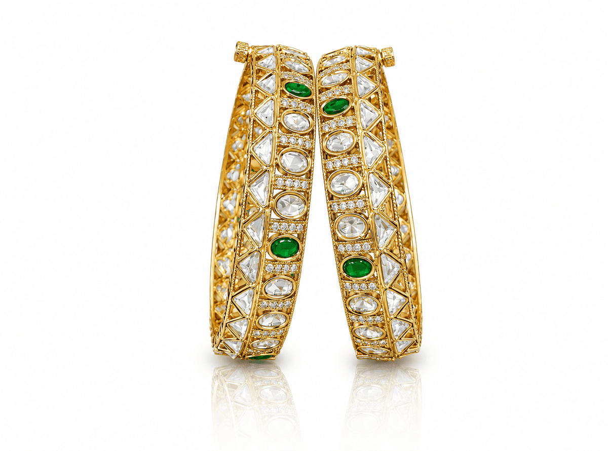 Kundan Bangles Mehendi 10197 - KRISHNA'S SWETA JEWELLERY