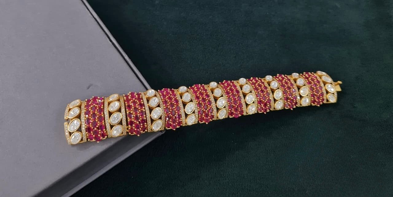 Kundan Bracelet 06434 - KRISHNA'S SWETA JEWELLERY