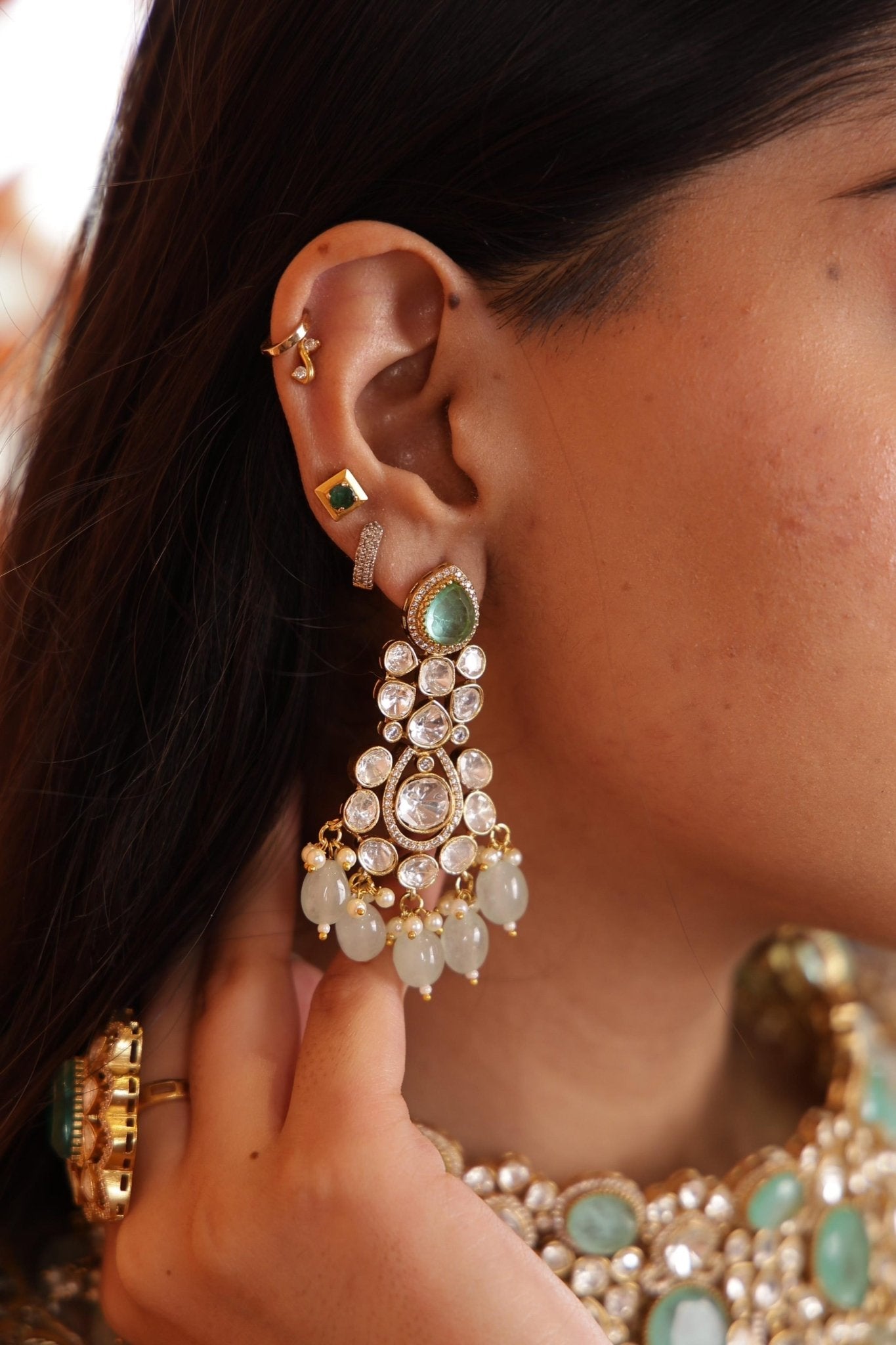 Kundan Bride Set 00470 - KRISHNA'S SWETA JEWELLERY