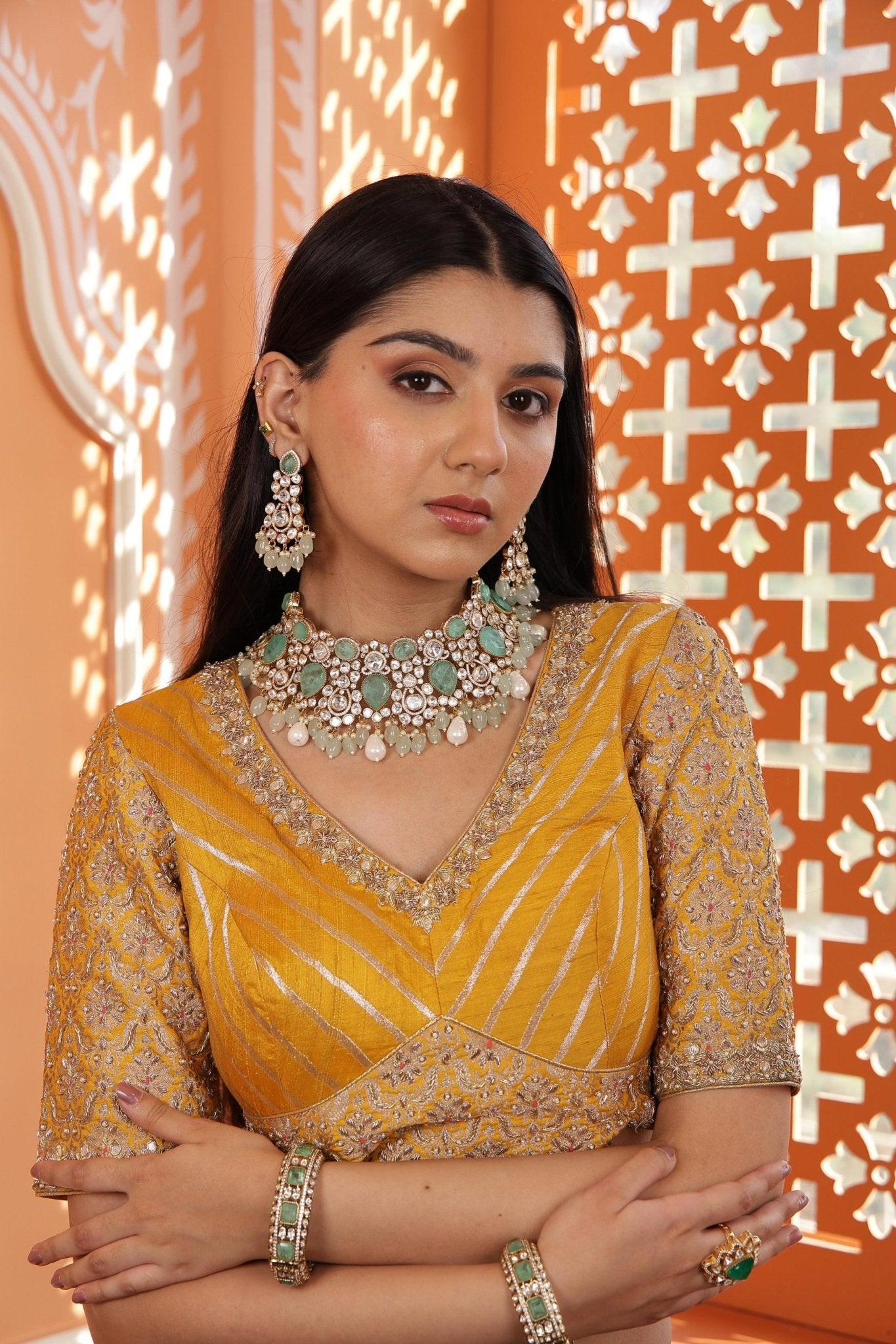 Kundan Bride Set 00470 - KRISHNA'S SWETA JEWELLERY