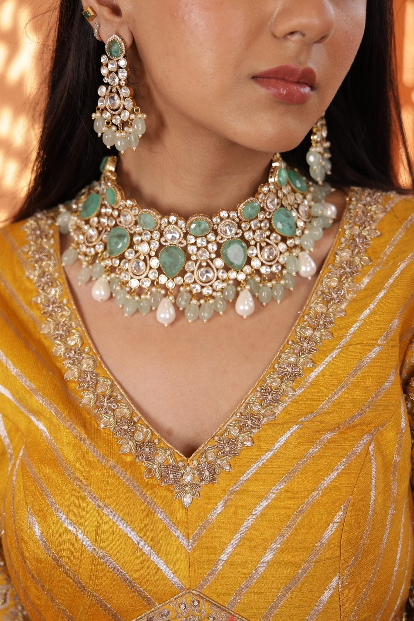 Kundan Bride Set 00470 - KRISHNA'S SWETA JEWELLERY