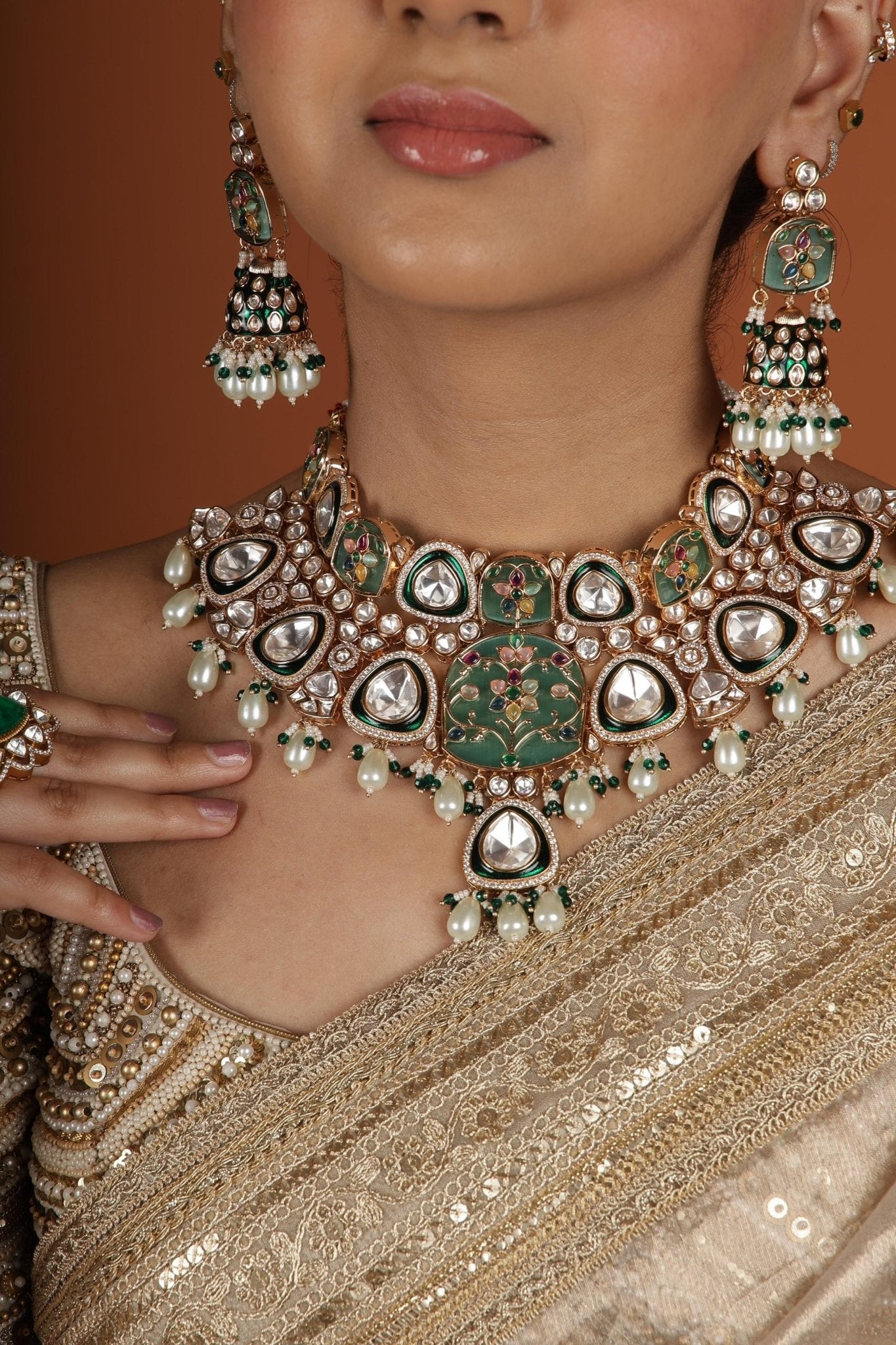 Kundan Bride Set 00537 - KRISHNA'S SWETA JEWELLERY