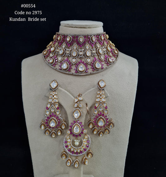Kundan Bride Set 00554 - KRISHNA'S SWETA JEWELLERY