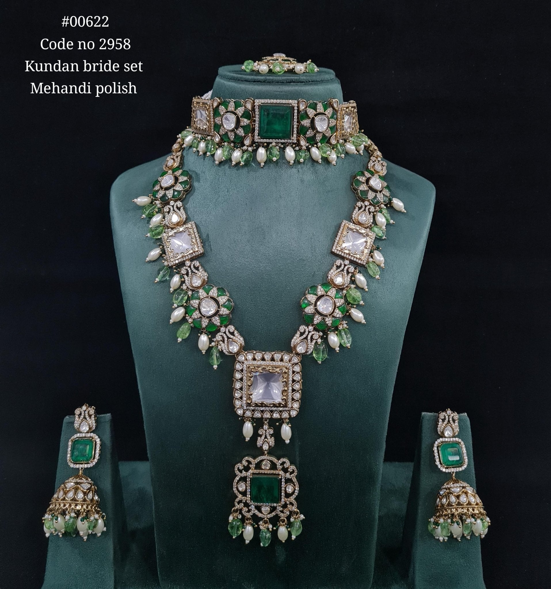 Kundan Bride Set 00622 - KRISHNA'S SWETA JEWELLERY