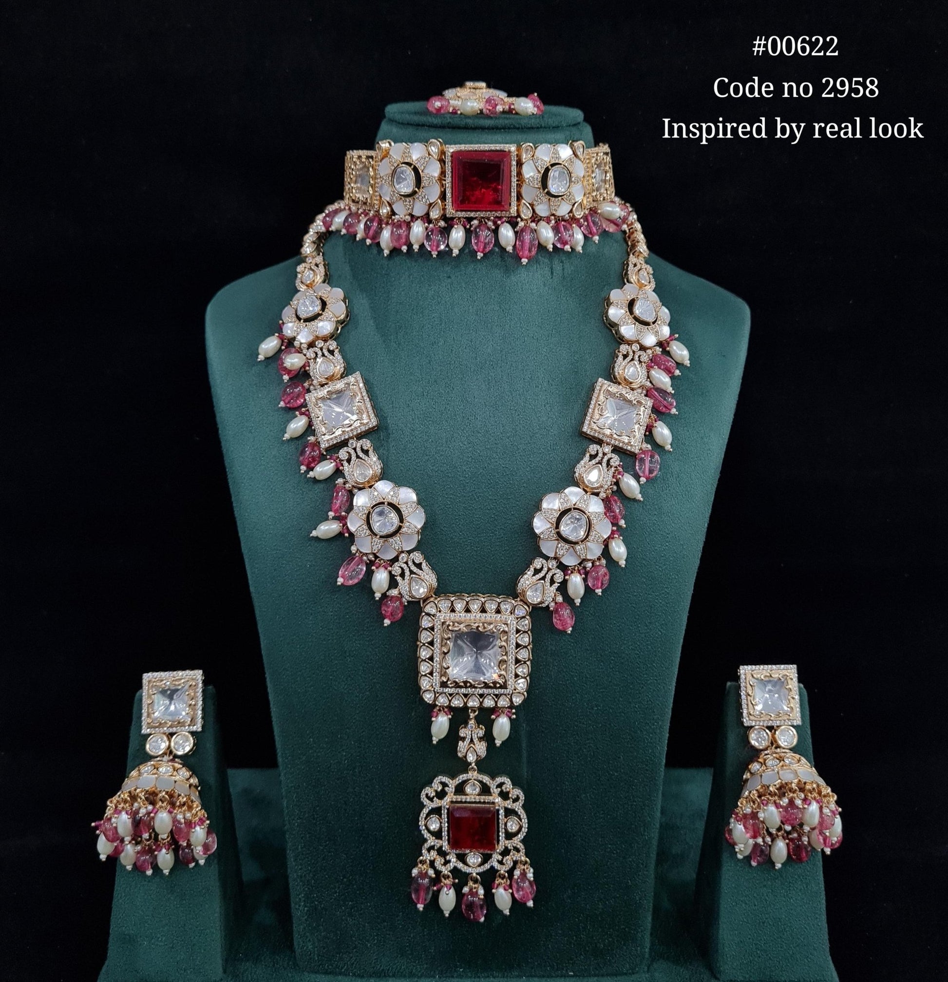 Kundan Bride Set 00622 - KRISHNA'S SWETA JEWELLERY