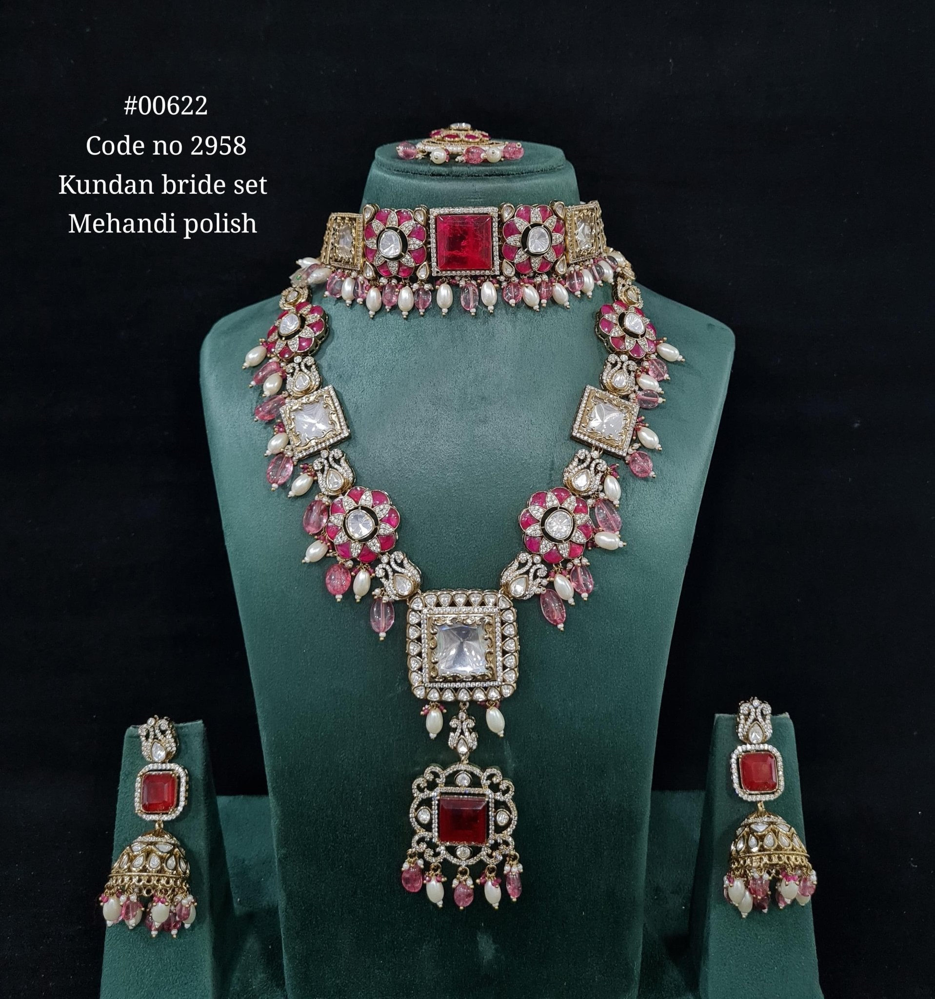 Kundan Bride Set 00622 - KRISHNA'S SWETA JEWELLERY