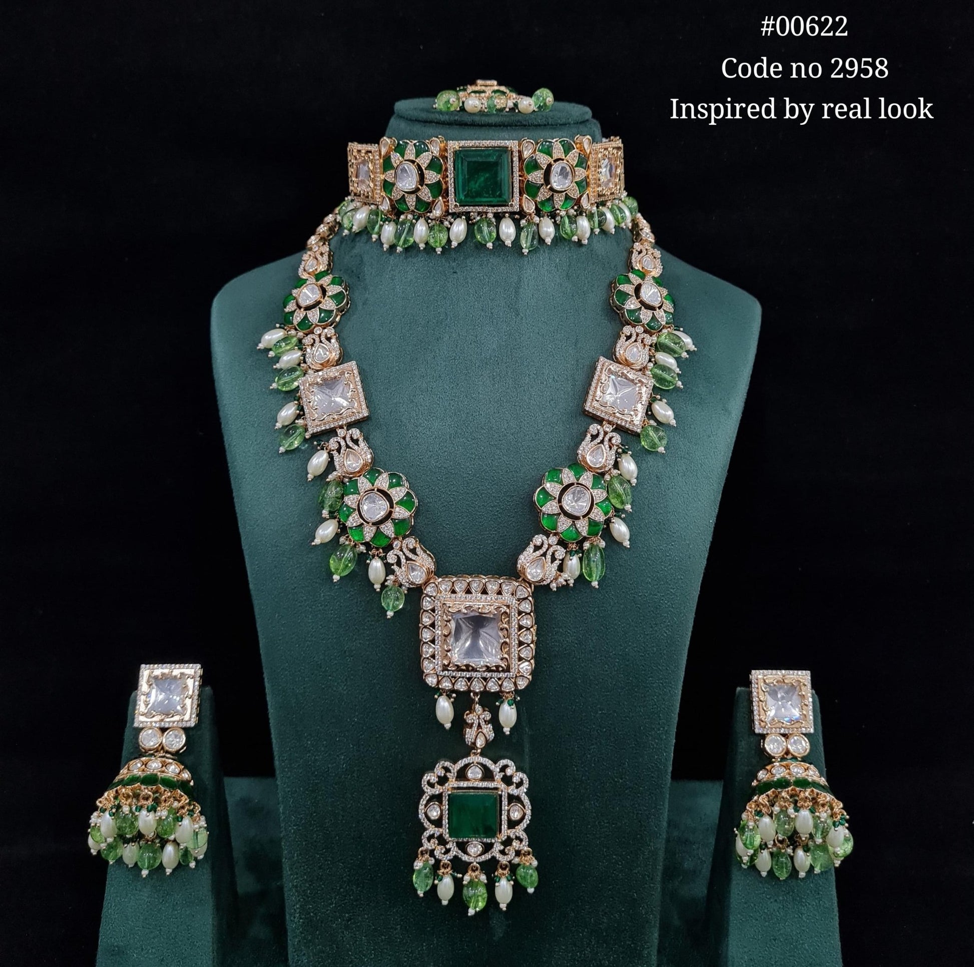 Kundan Bride Set 00622 - KRISHNA'S SWETA JEWELLERY