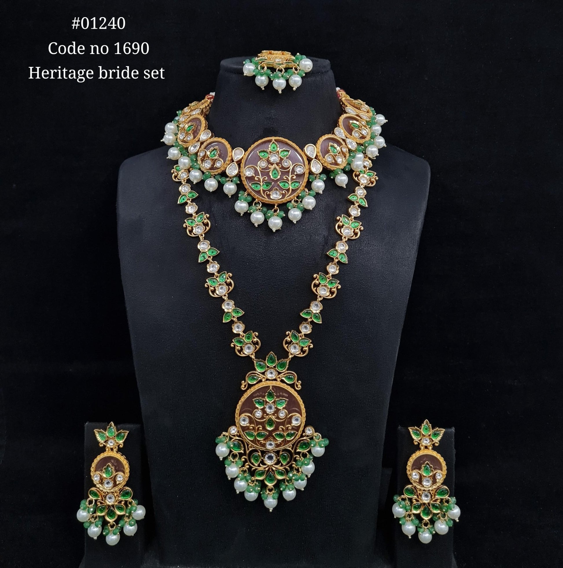 Kundan Bride Set 01240 - KRISHNA'S SWETA JEWELLERY