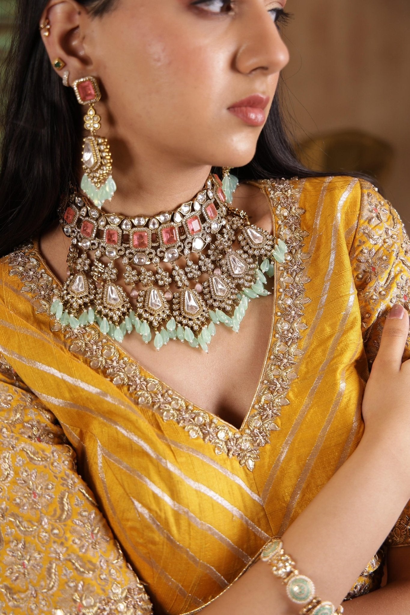 Kundan Bride Set 01329 - KRISHNA'S SWETA JEWELLERY
