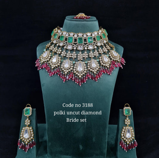 Kundan Bride Set 01329 - KRISHNA'S SWETA JEWELLERY