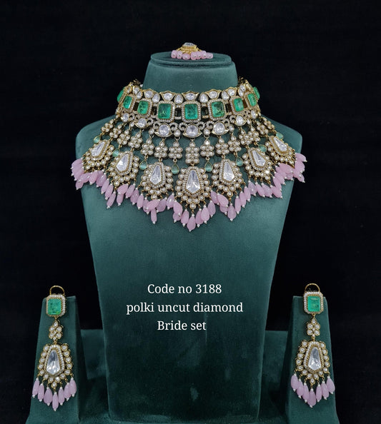 Kundan Bride Set 01329 - KRISHNA'S SWETA JEWELLERY