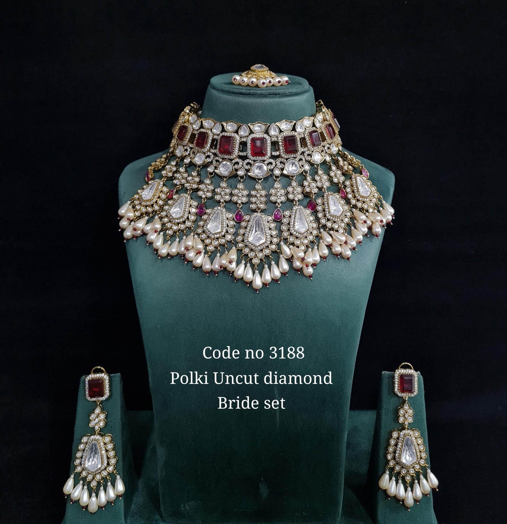 Kundan Bride Set 01329 - KRISHNA'S SWETA JEWELLERY