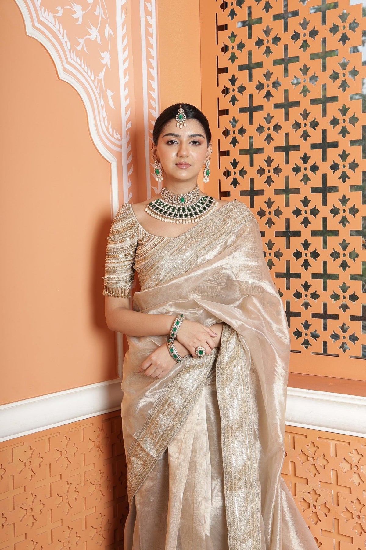 Kundan Bride set 01625 - Krishna's Sweta Jewellery