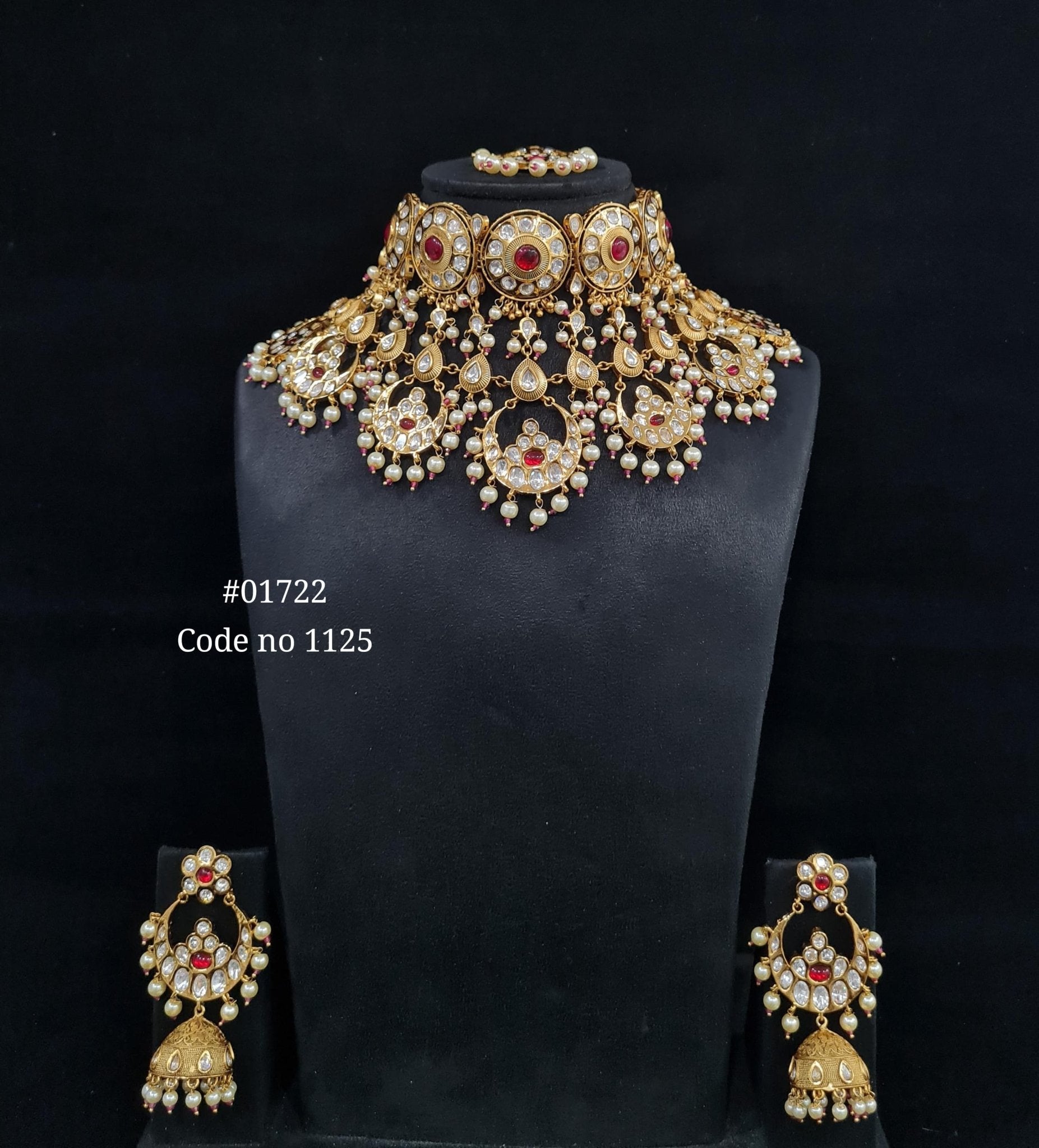 Kundan Bride Set 01722 - KRISHNA'S SWETA JEWELLERY