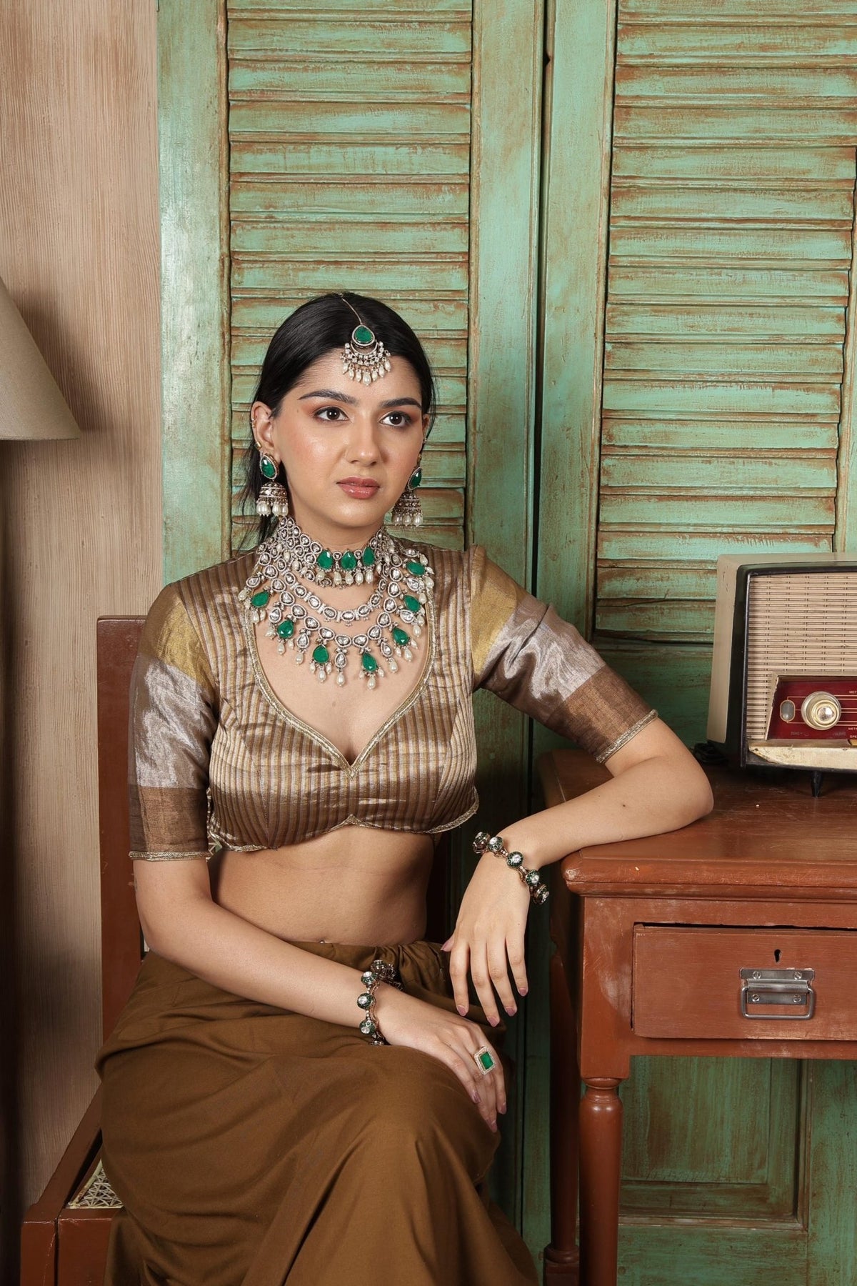 Kundan Bride Set 02300 - KRISHNA'S SWETA JEWELLERY