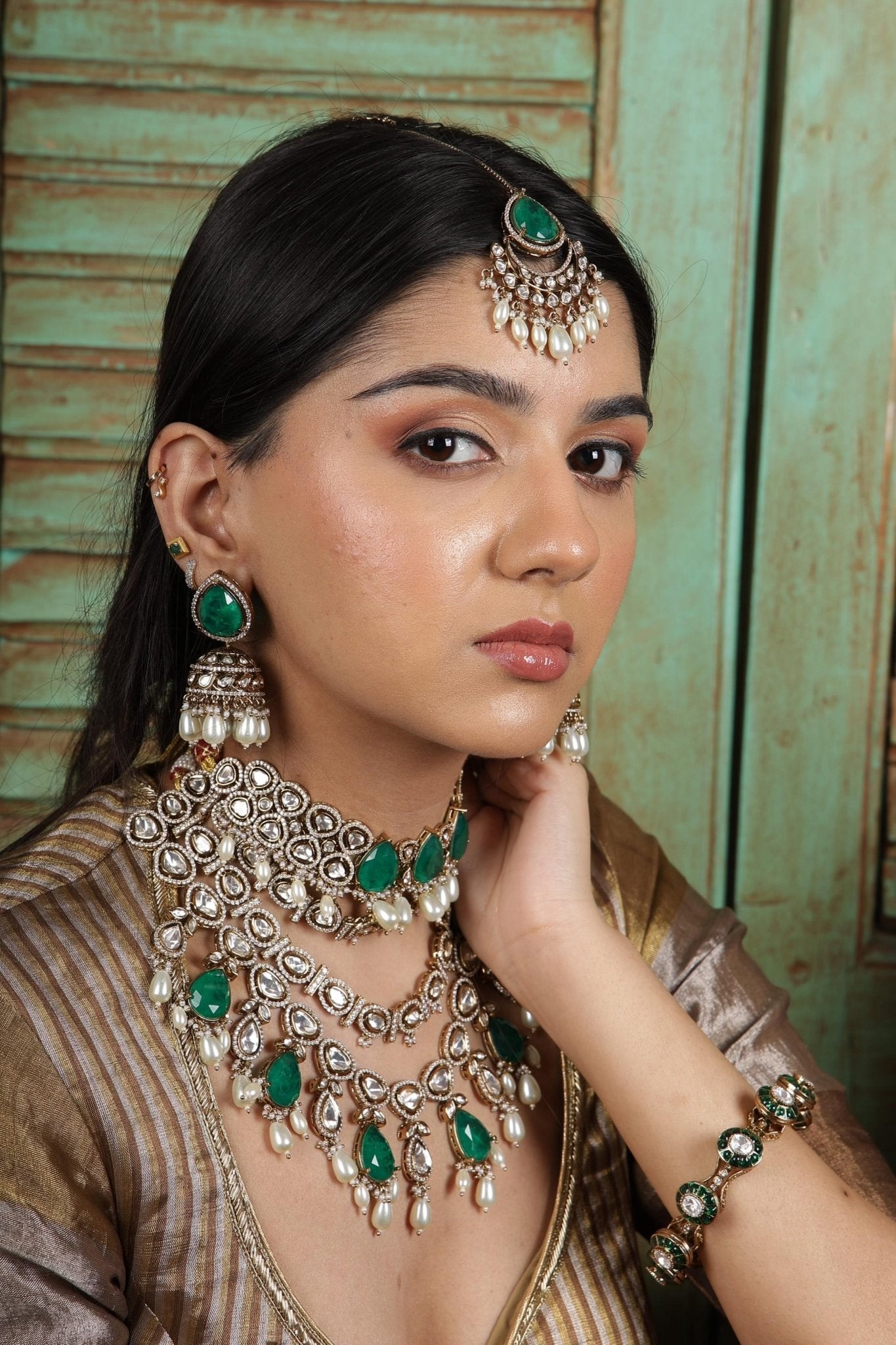 Kundan Bride Set 02300 - KRISHNA'S SWETA JEWELLERY