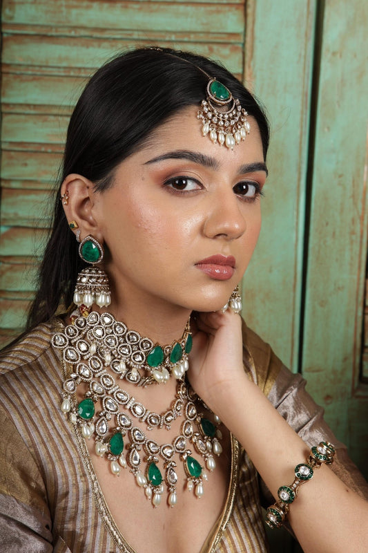 Kundan Bride Set 02300 - KRISHNA'S SWETA JEWELLERY