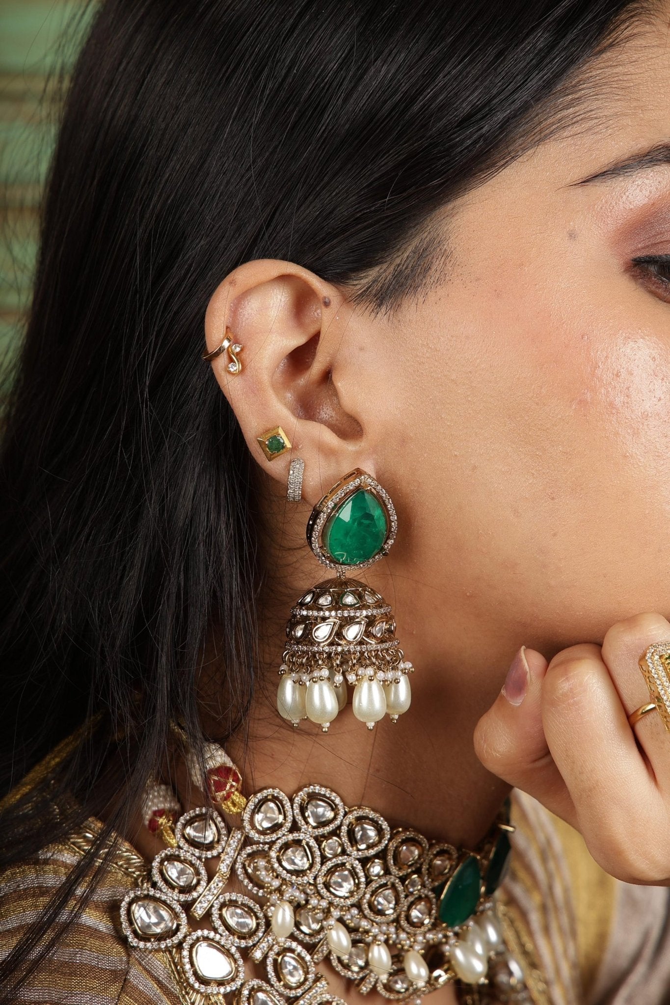 Kundan Bride Set 02300 - KRISHNA'S SWETA JEWELLERY