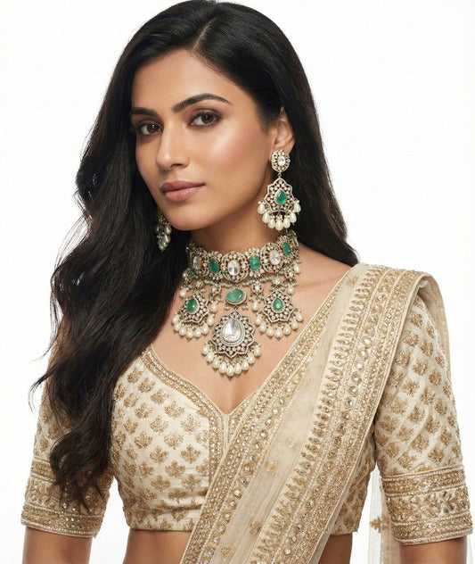 Kundan Bride Set 03410 - KRISHNA'S SWETA JEWELLERY