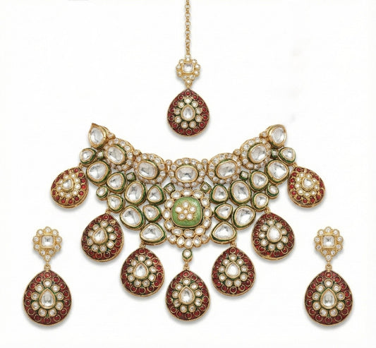 Kundan Bride Set 03476 - KRISHNA'S SWETA JEWELLERY