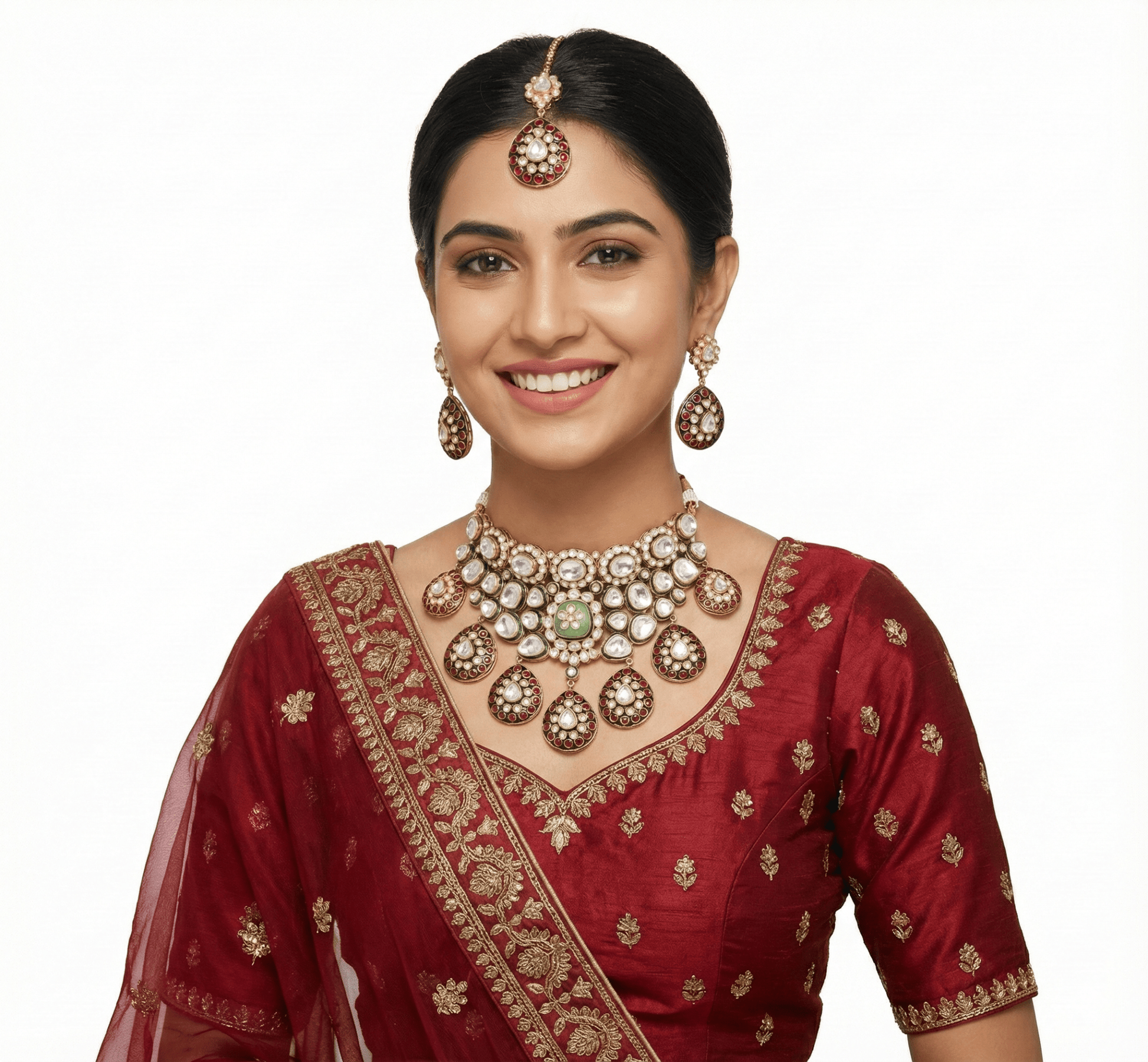 Kundan Bride Set 03476 - KRISHNA'S SWETA JEWELLERY