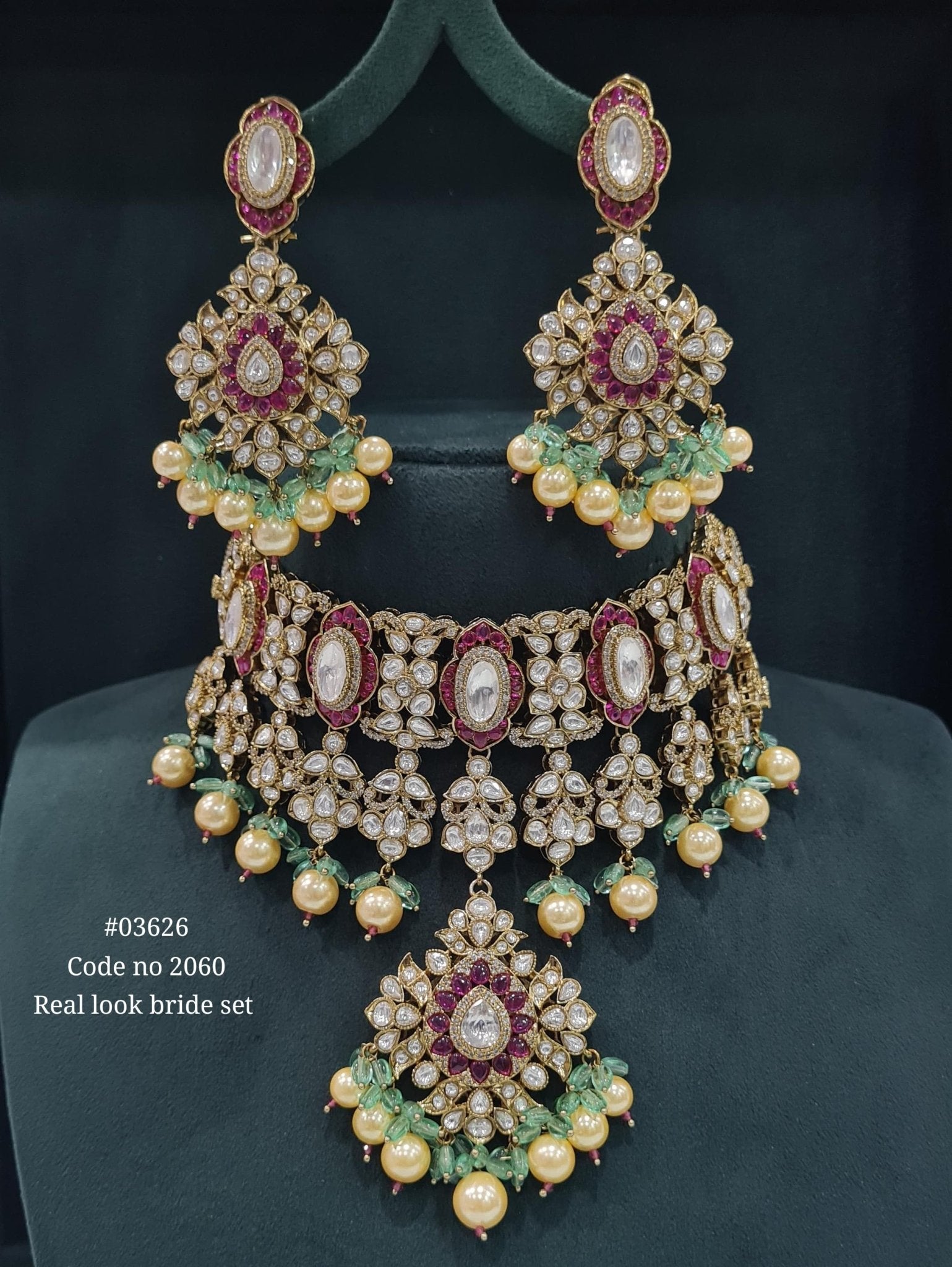 Kundan Bride Set 03626 - KRISHNA'S SWETA JEWELLERY