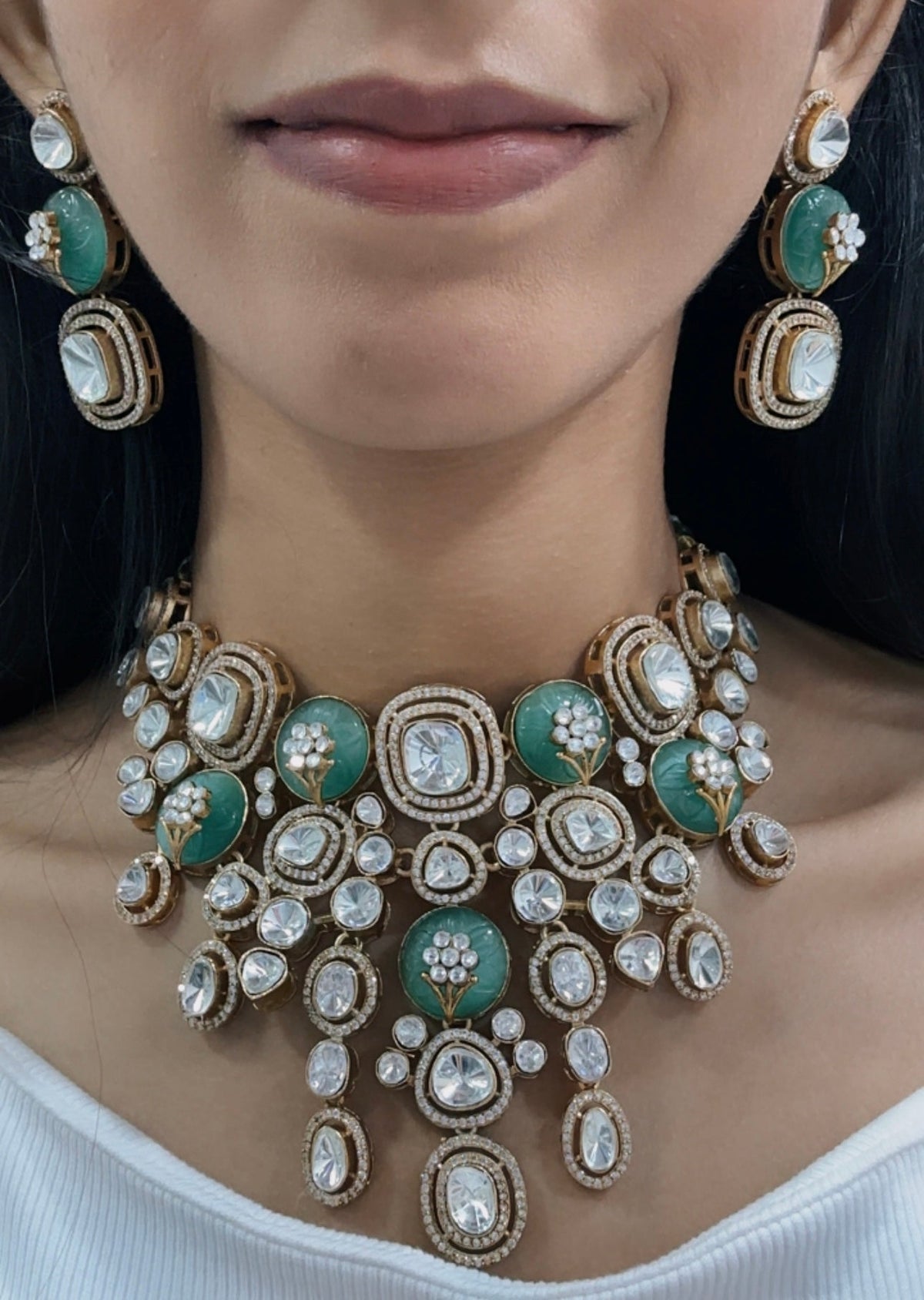 Kundan Bride Set 03930 - KRISHNA'S SWETA JEWELLERY