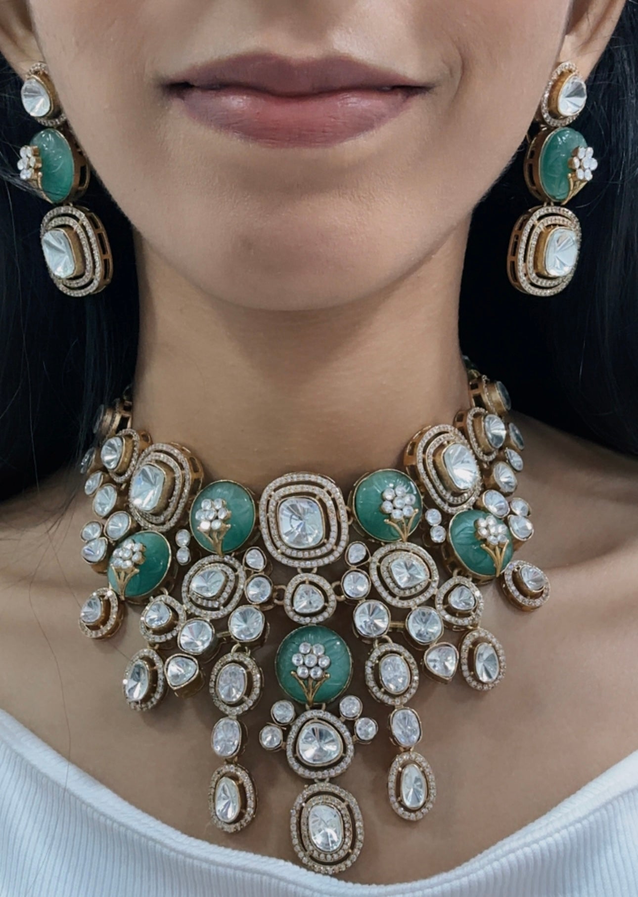Kundan Bride Set 03930 - KRISHNA'S SWETA JEWELLERY