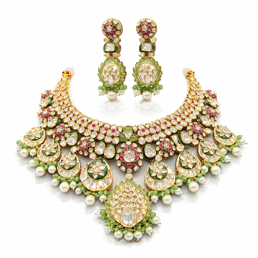 Kundan Bride Set 04307 - KRISHNA'S SWETA JEWELLERY