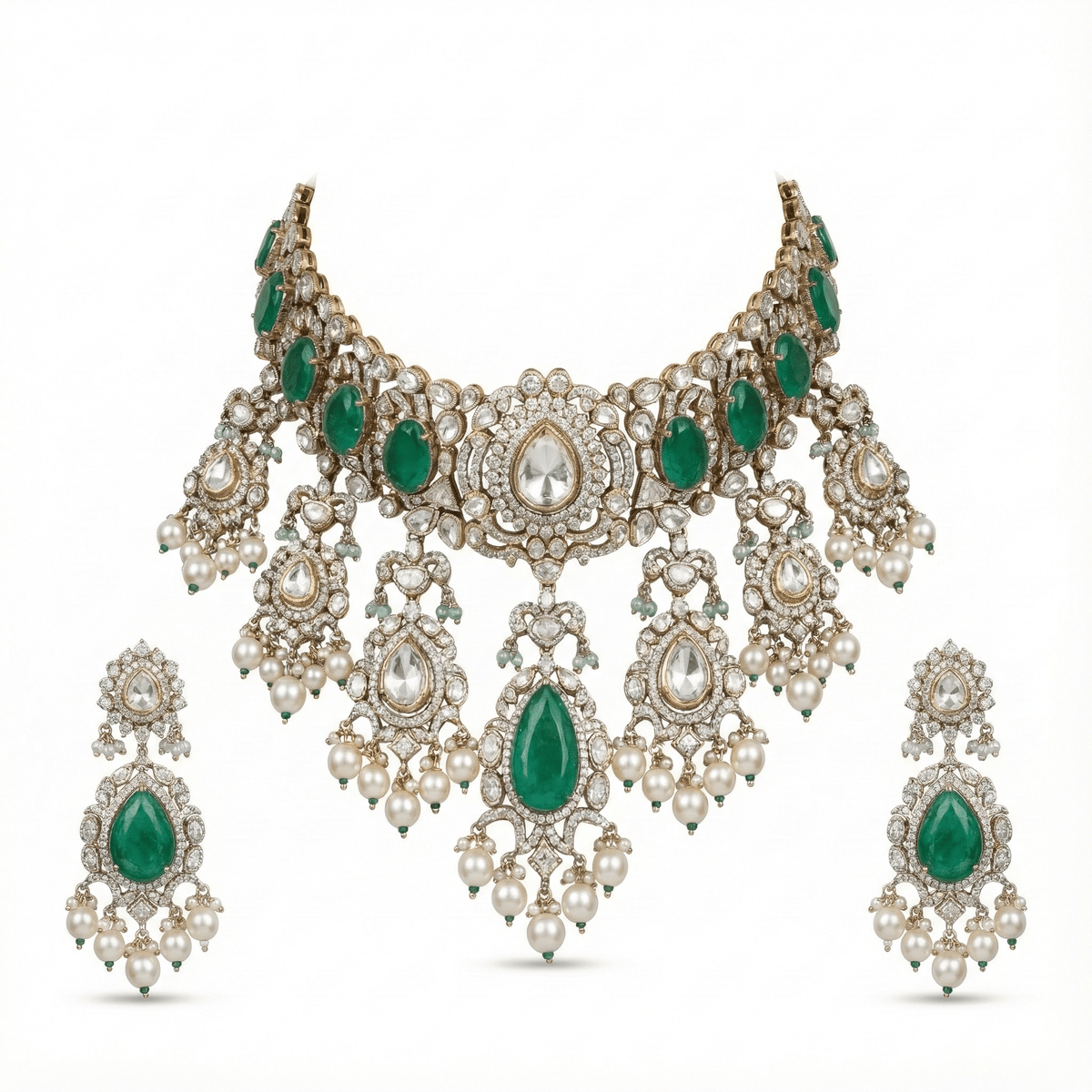 Kundan Bride Set 05348 - KRISHNA'S SWETA JEWELLERY