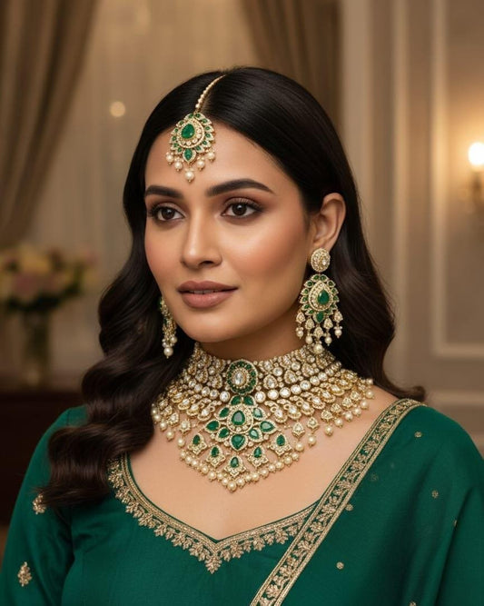 Kundan Bride Set 05496 - KRISHNA'S SWETA JEWELLERY