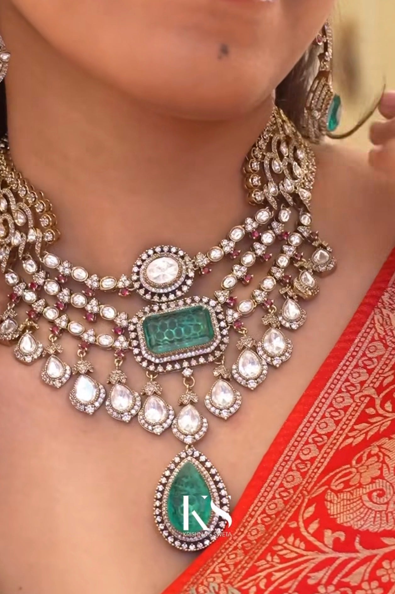 Kundan Bride Set 05679 - KRISHNA'S SWETA JEWELLERY